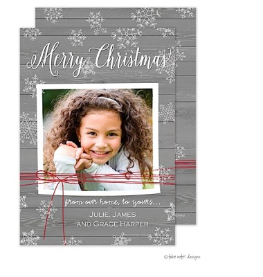 Christmas Digital Photo Cards, Rustic Red String, Take Note Designs